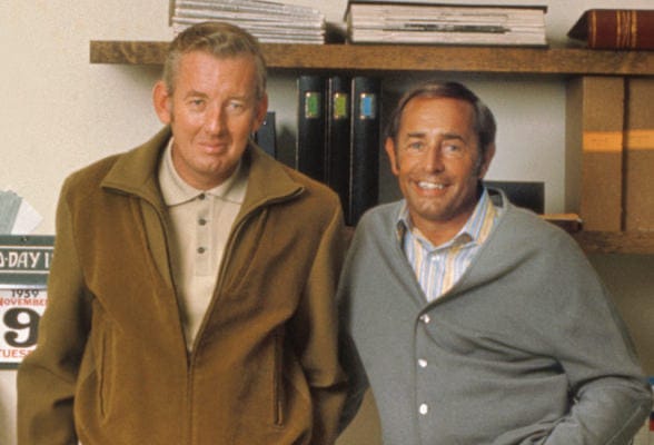 Fotografía de Jay Van Andel y Rich DeVos. Fundadores de Amway.